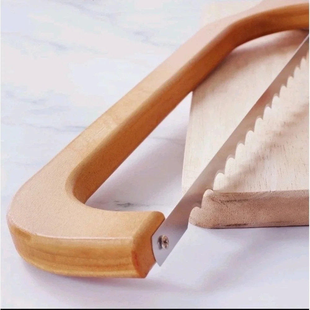 Earthly Bliss Breadly Bread Bow Knife Bamboo Handle &‎ Stainless Steel Blade